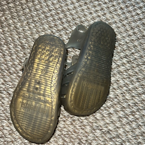 Mini Melissa Gel Teal Sparkle Glitter Seashell Mermaid Sandals size 8 - Picture 8 of 8